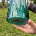 Large 12" Antique Green Aqua Blue Ink Apothecary Medicine Hospital Bottle