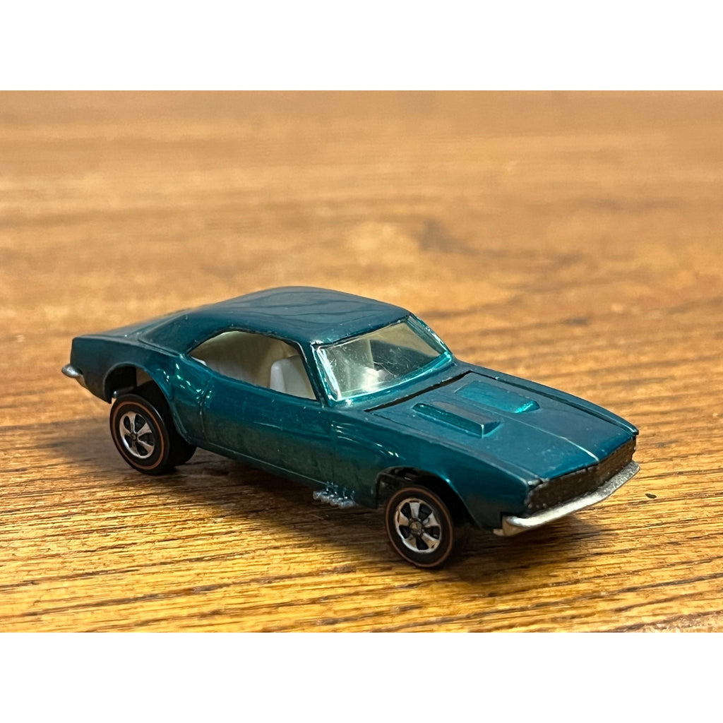 Vintage Hot Wheels Redline 1968 TOUGH Aqua Teal Custom Camaro HK - WHITE Int