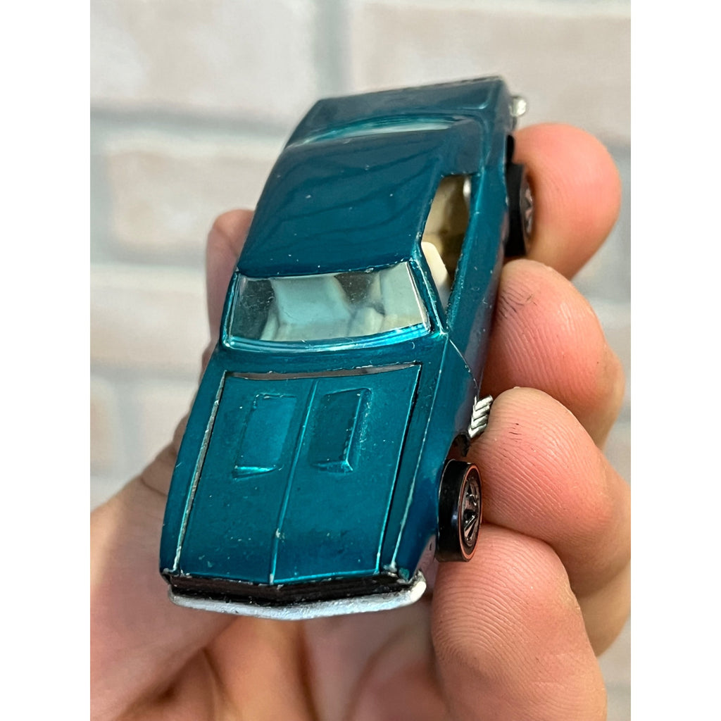 Vintage Hot Wheels Redline 1968 TOUGH Aqua Teal Custom Camaro HK - WHITE Int