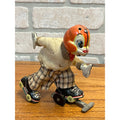 TPS Tin Toy mechanical Happy Skaters Skating Rabbit Bunny Japan Roller Skater