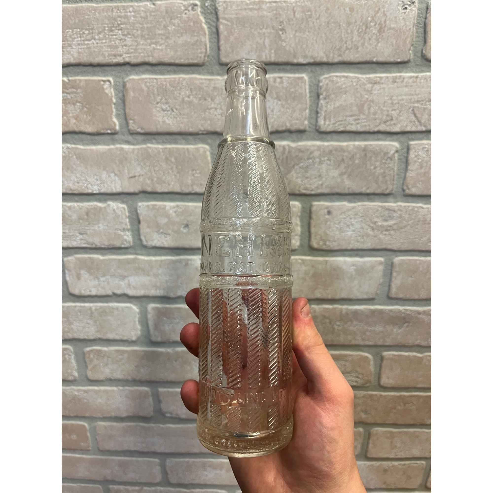 Vintage 1950s Embossed Nehi Soda Bottle 9oz No City