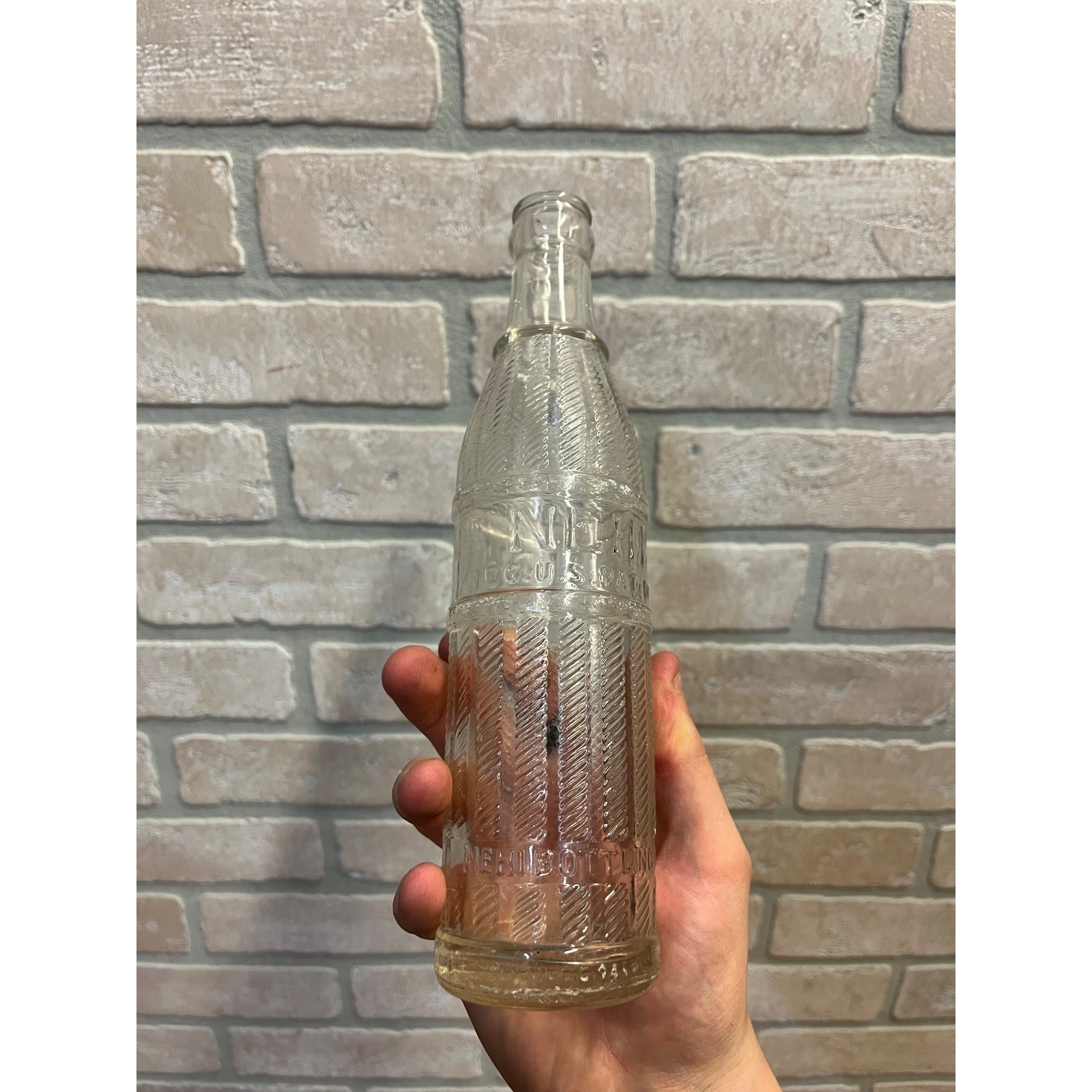 Vintage 1950s Embossed Nehi Soda Bottle 9oz No City
