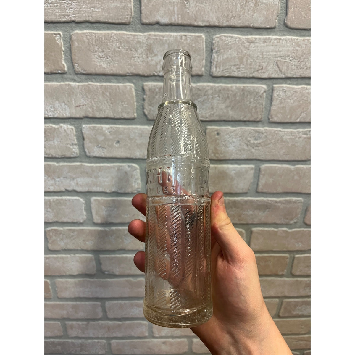 Vintage 1950s Embossed Nehi Soda Bottle 9oz No City