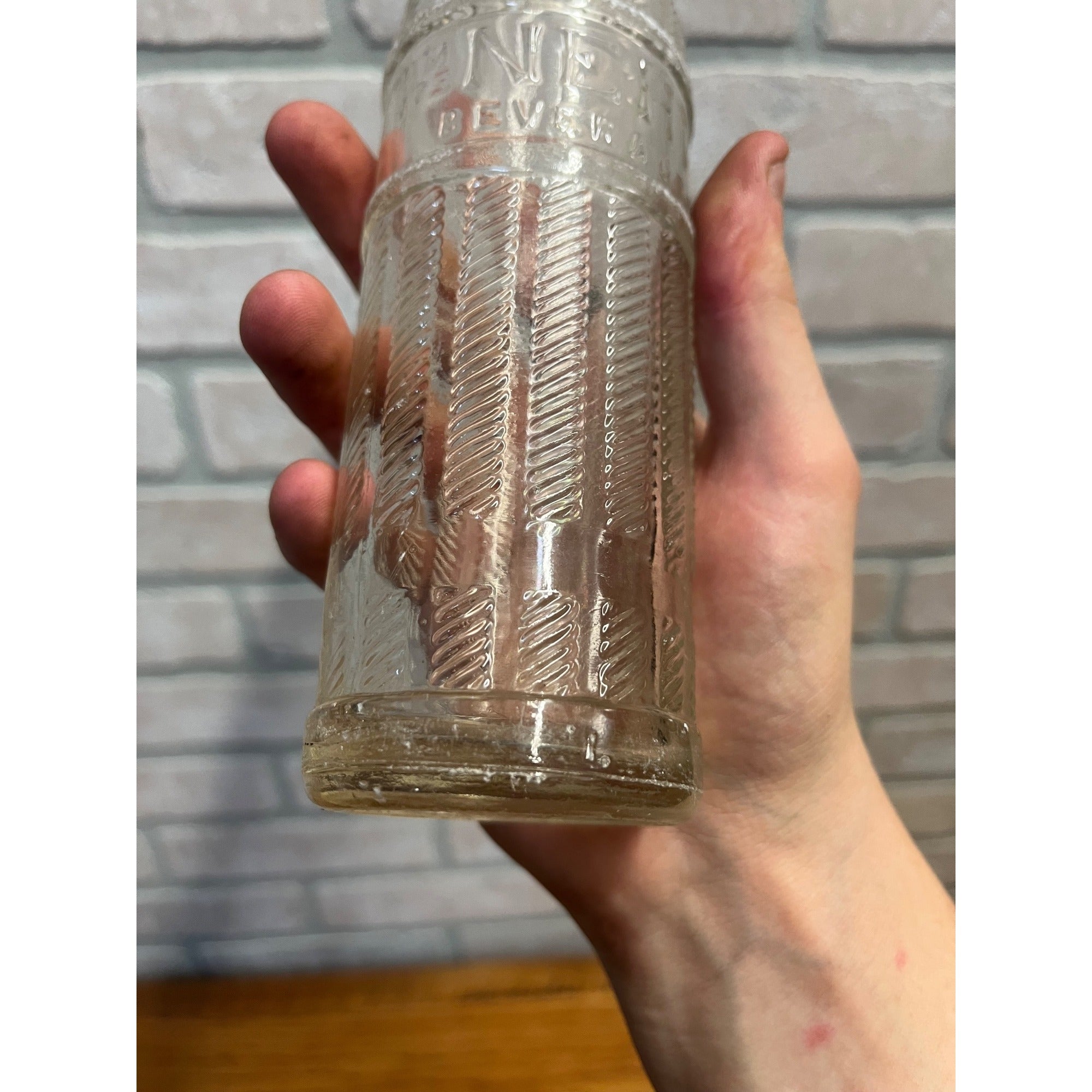 Vintage 1950s Embossed Nehi Soda Bottle 9oz No City