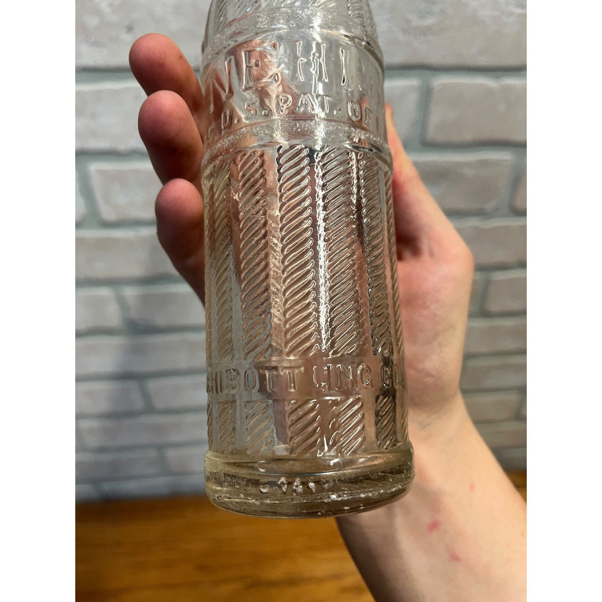 Vintage 1950s Embossed Nehi Soda Bottle 9oz No City