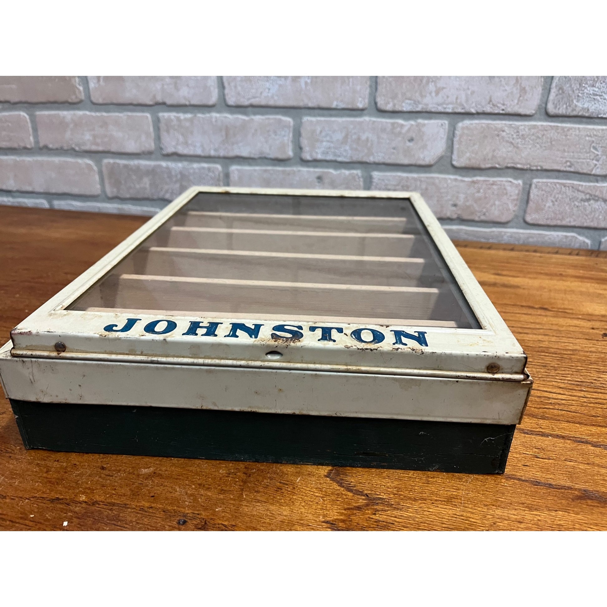 Vintage Johnston Cookies / Crackers General Store Advertising Cabinet Milwaukee