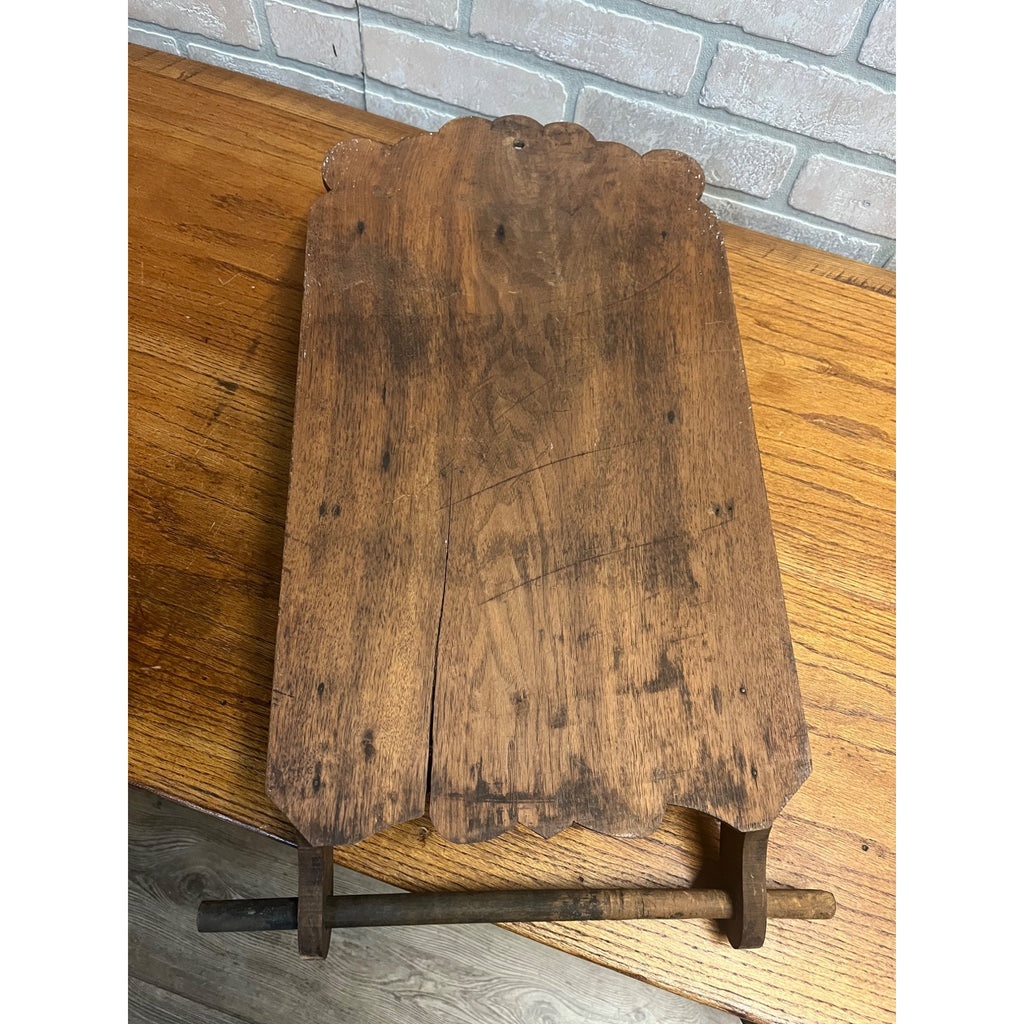 Antique Oak Eastlake Victorian Wall Pocket Shelf w/ Towel Rack & Candle Holders