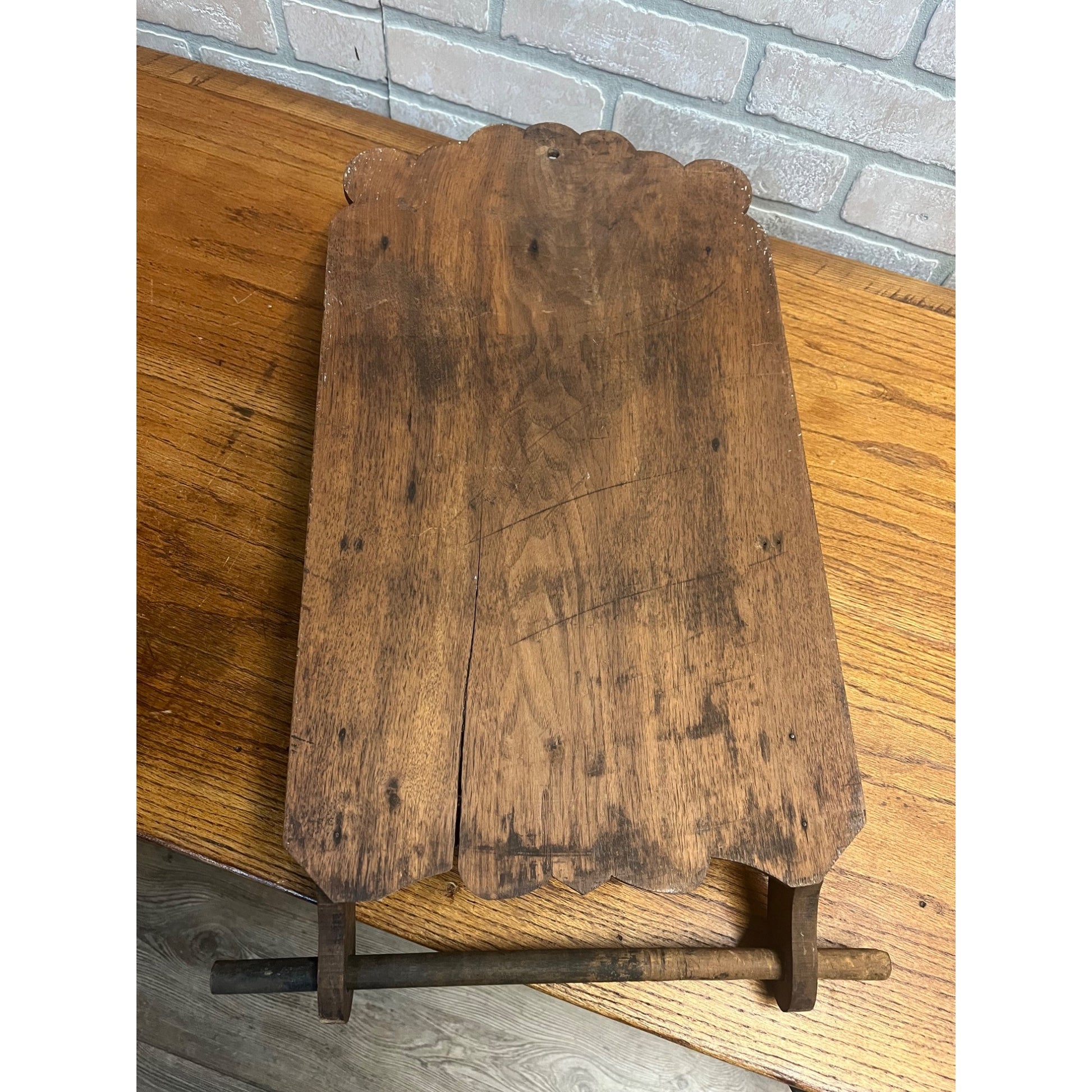 Antique Oak Eastlake Victorian Wall Pocket Shelf w/ Towel Rack & Candle Holders