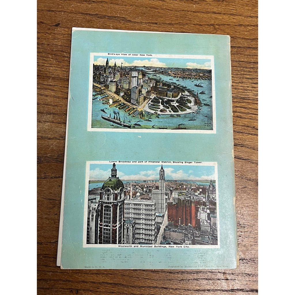 Vintage c1928 New York Illustrated Manhattan Post Card Co Soft Cover Photo Book