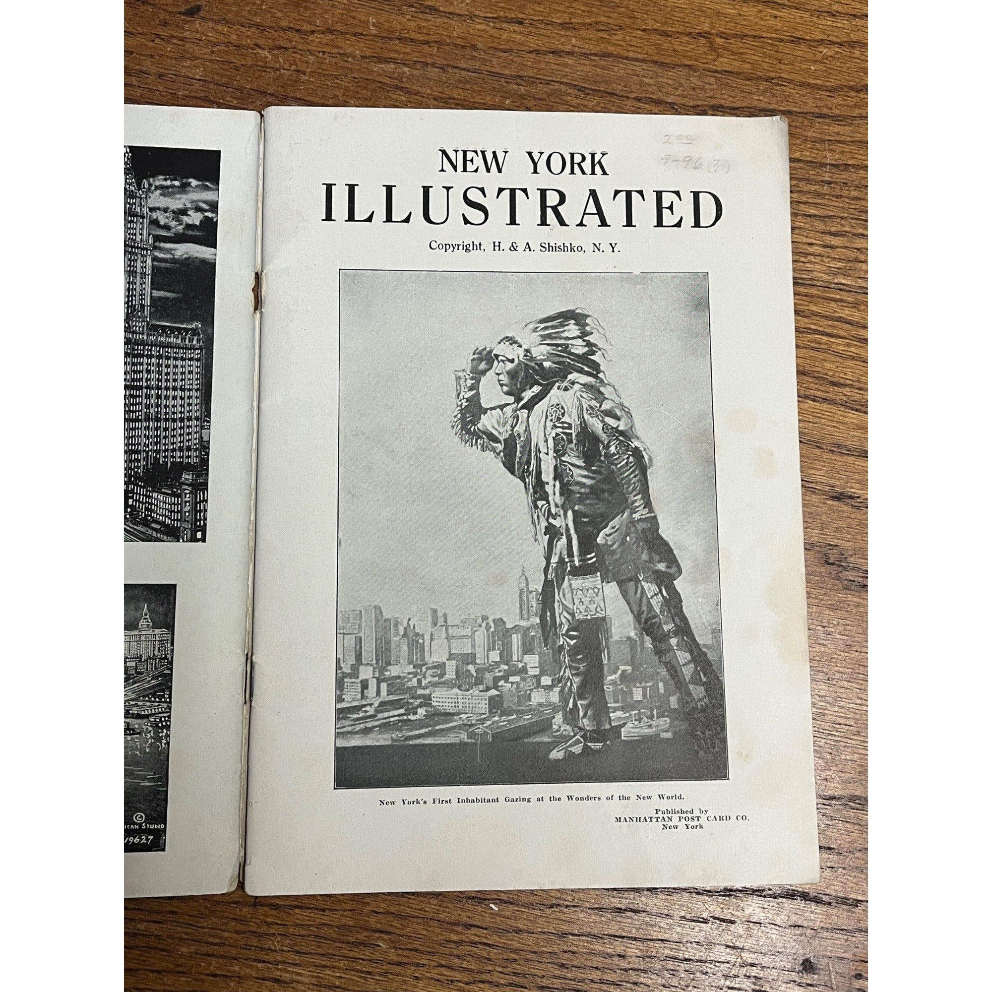 Vintage c1928 New York Illustrated Manhattan Post Card Co Soft Cover Photo Book