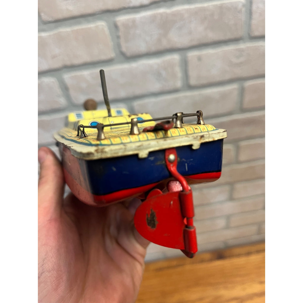 Vintage Marusan Toys Japan PM51 Coast Guard Patrol Tin Boat - Works