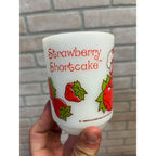 Vintage 1980 Strawberry Shortcake American Greeting Milk Glass Mug Anchor Hocking