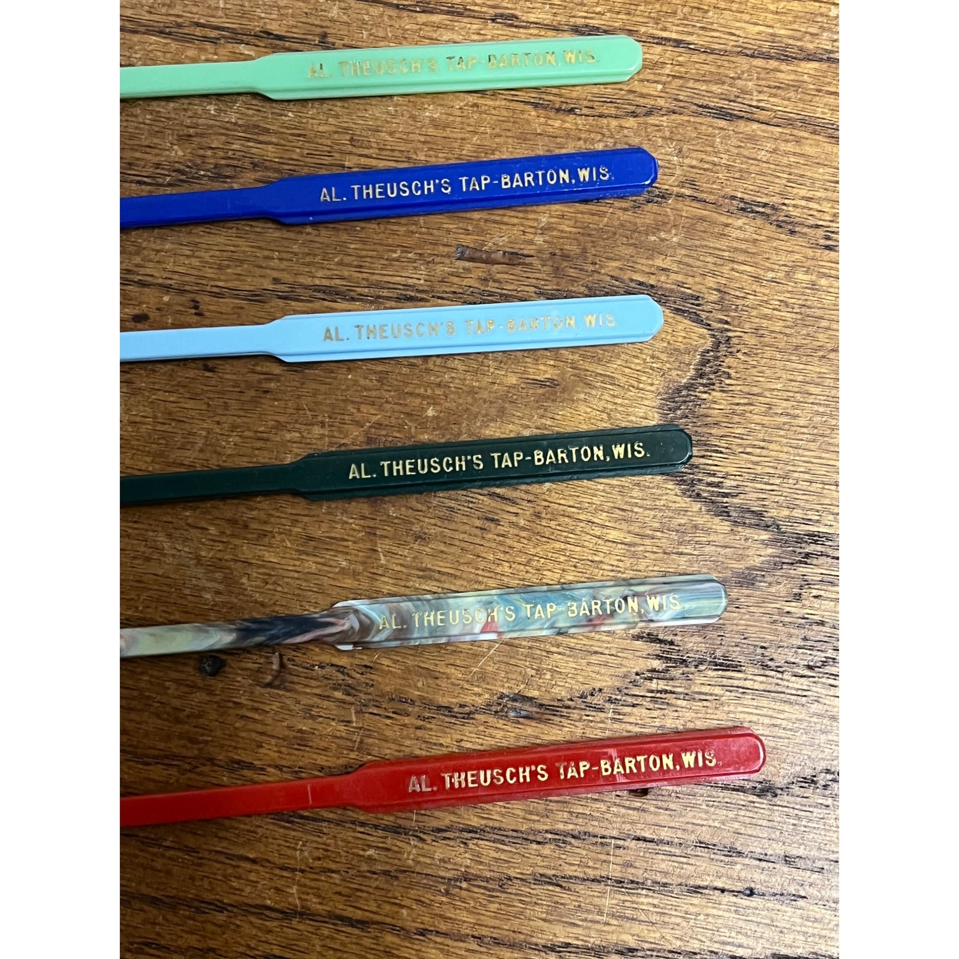 Vintage Barton Wisconsin Al Theusch's Tap Bar Tavern Cocktail Stir Mixer Sticks