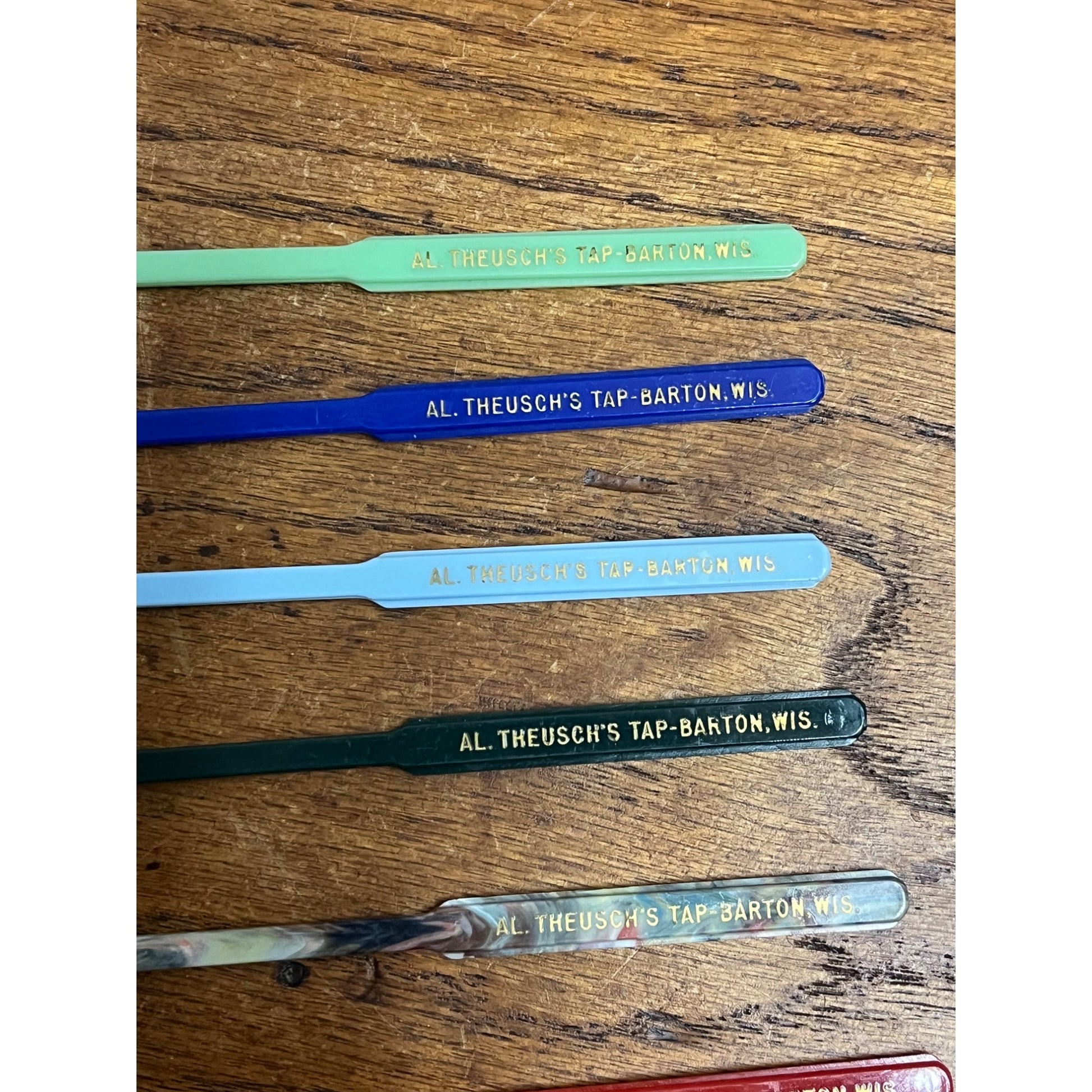 Vintage Barton Wisconsin Al Theusch's Tap Bar Tavern Cocktail Stir Mixer Sticks