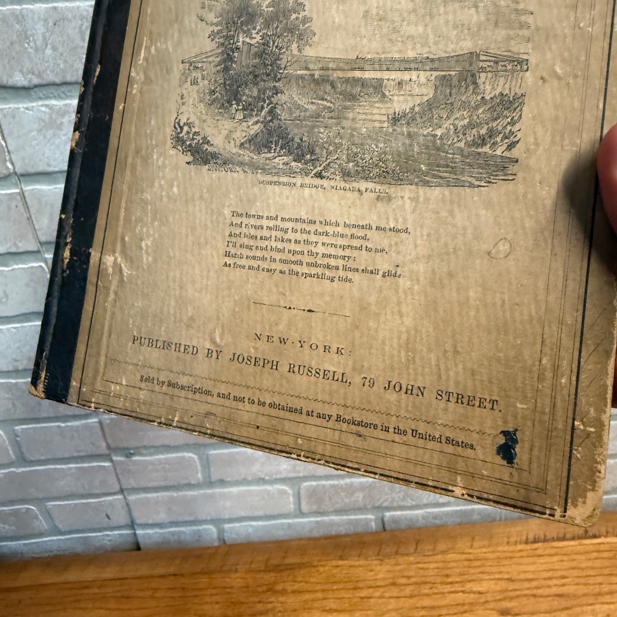 1861 Antique Poetical Geography Russell History Book United States