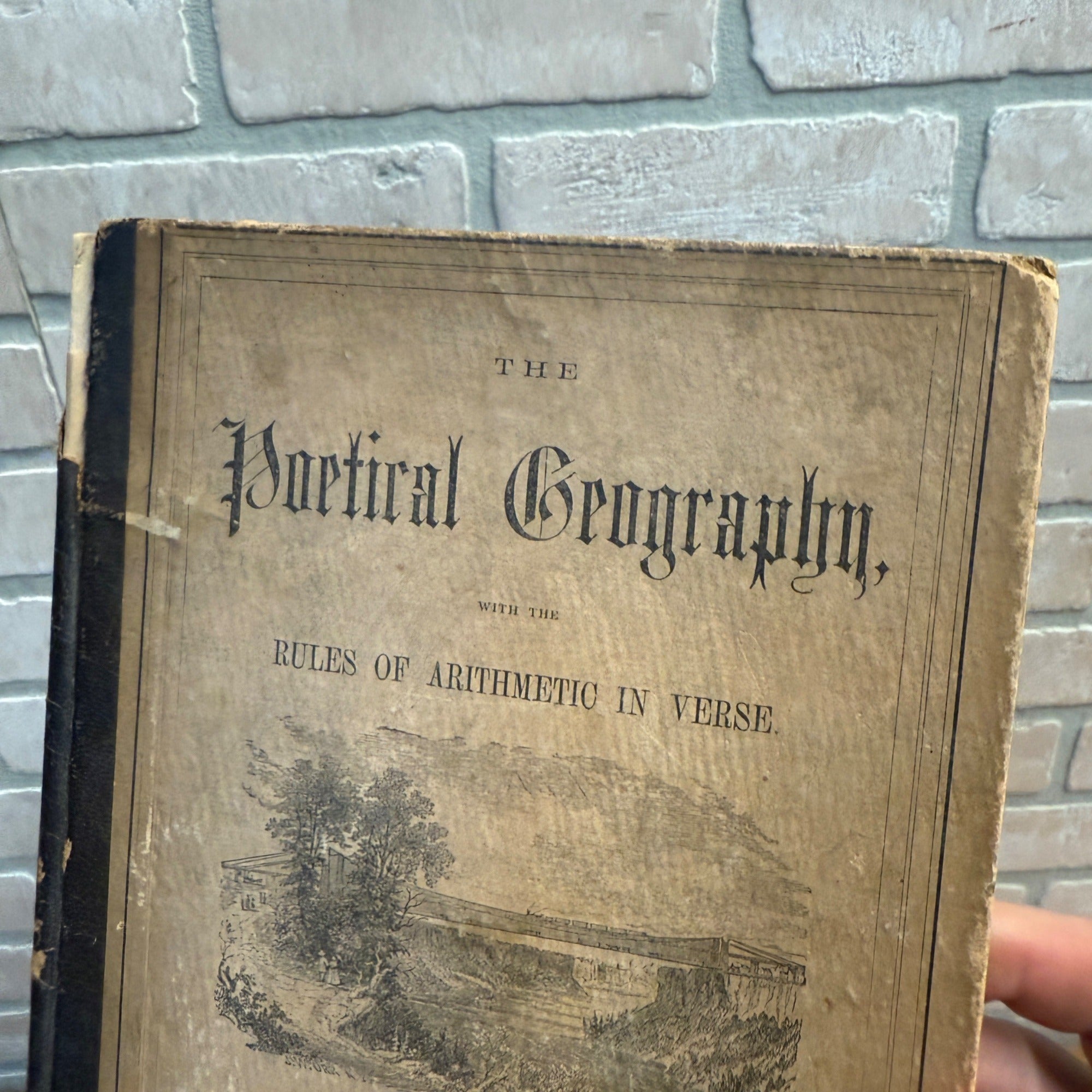 1861 Antique Poetical Geography Russell History Book United States