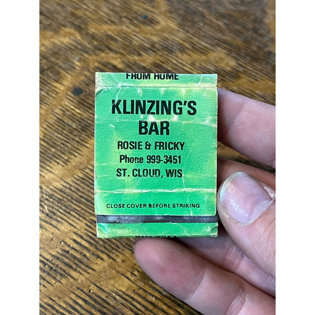 Vintage Matchbook Advertising - Klinzing's Bar - St. Cloud, Wis.