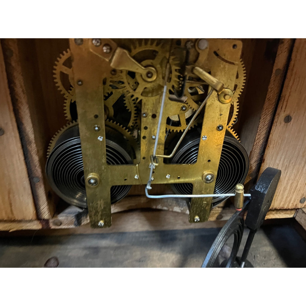 Vintage Gilbelt Mantel Clock Solid Oak w/ Chime - Mission Style