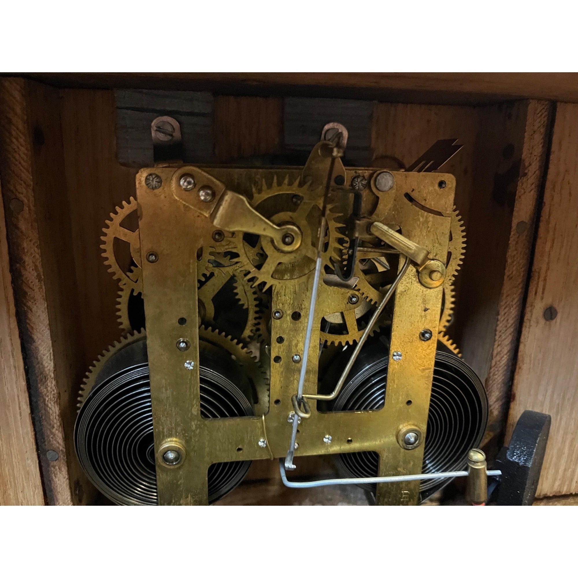 Vintage Gilbelt Mantel Clock Solid Oak w/ Chime - Mission Style