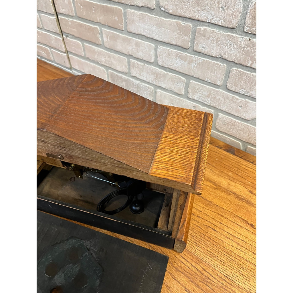 Vintage Gilbelt Mantel Clock Solid Oak w/ Chime - Mission Style