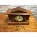 Vintage Gilbelt Mantel Clock Solid Oak w/ Chime - Mission Style
