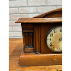 Vintage Gilbelt Mantel Clock Solid Oak w/ Chime - Mission Style