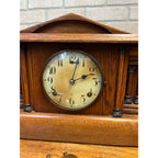 Vintage Gilbelt Mantel Clock Solid Oak w/ Chime - Mission Style