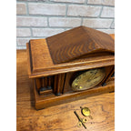 Vintage Gilbelt Mantel Clock Solid Oak w/ Chime - Mission Style