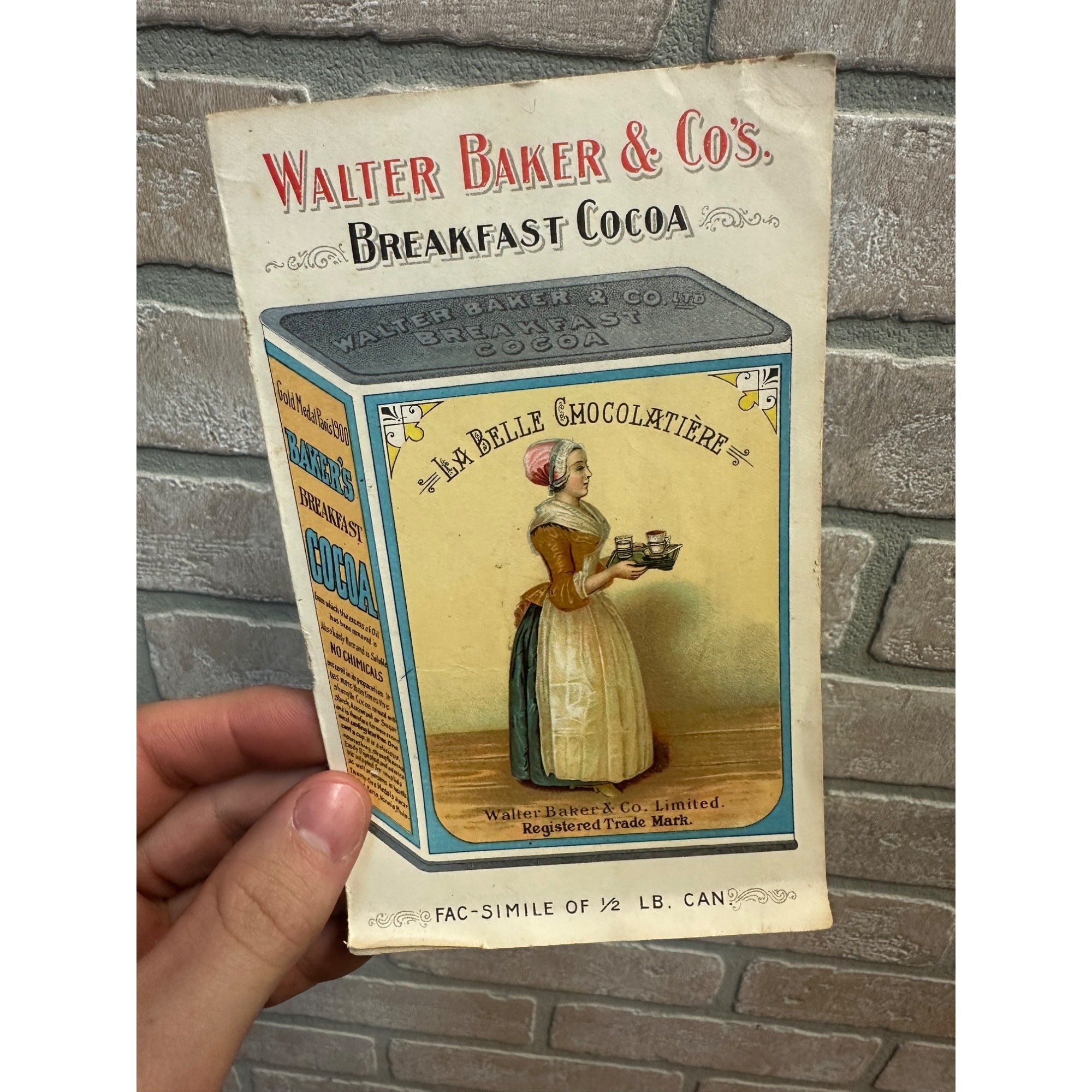 Antique 1920s Walter Baker Cocoa Victorian Advertising Trade Card Booklet Premium