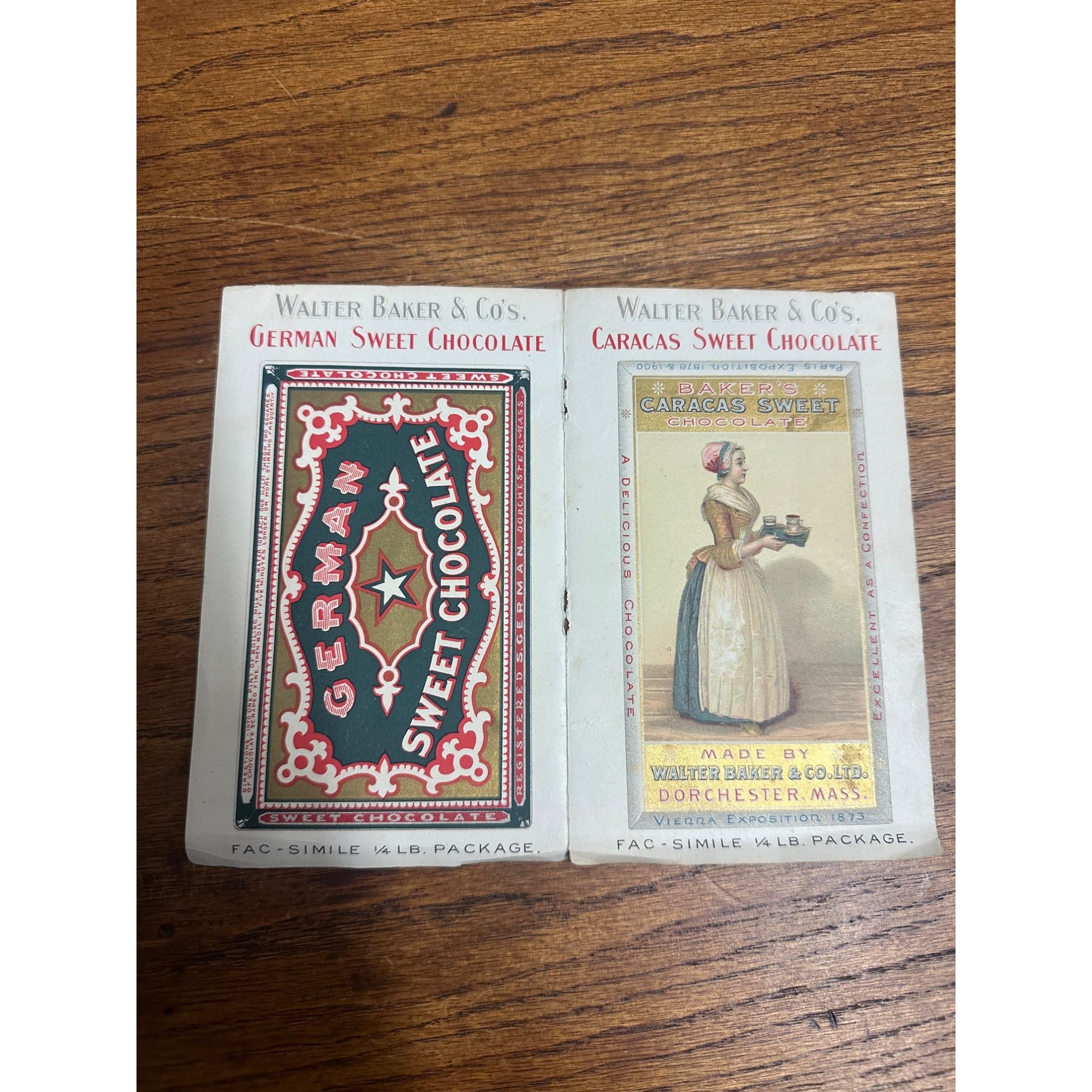 Antique 1920s Walter Baker Cocoa Victorian Advertising Trade Card Booklet Premium