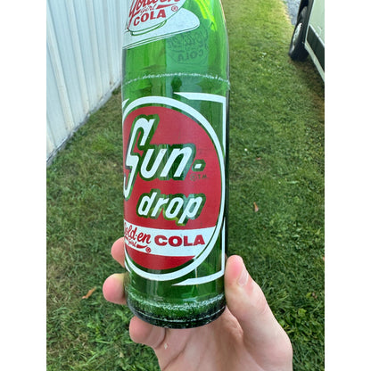 SCARCE 14 oz SUN DROP GOLDEN GIRL Cola soda bottle ACL 1958 SHAWANO WISCONSIN