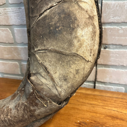 Early 1900s Antique Leather Horse Collar Vintage Farmhouse Straw-Stuffed