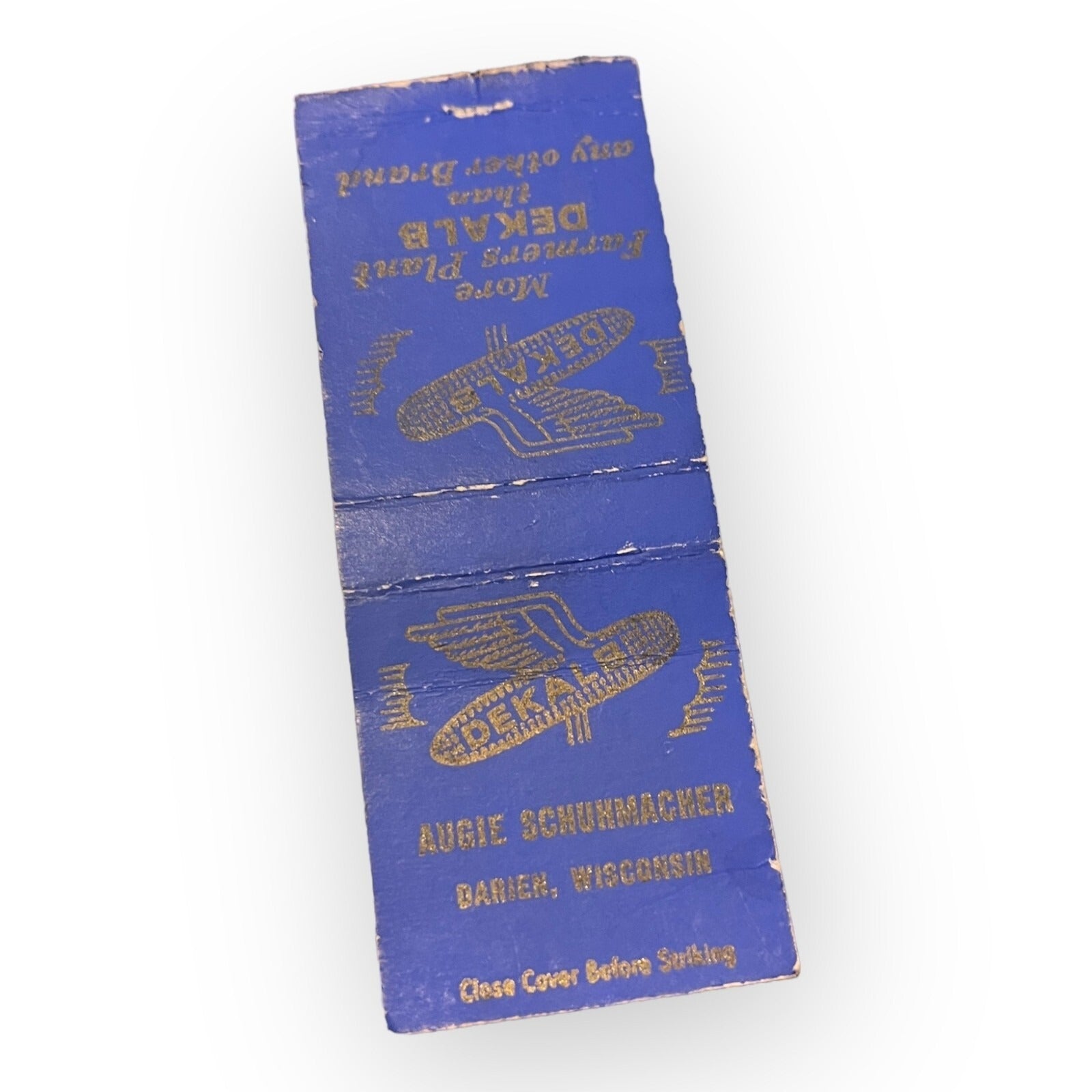 Vintage Dekalb Seeds Farming Darien Wis Schuhmacher Advertising Matchbook
