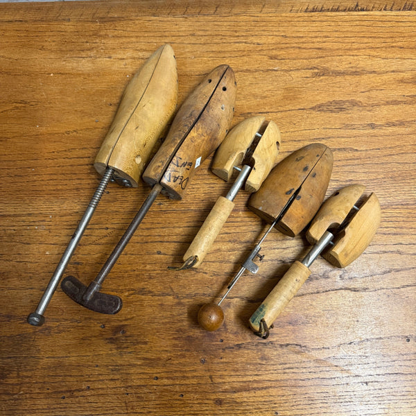 VTG Wooden Shoe Lasts Cobbler Forms Boot & Shoe Stretchers Mixed Lot Antique