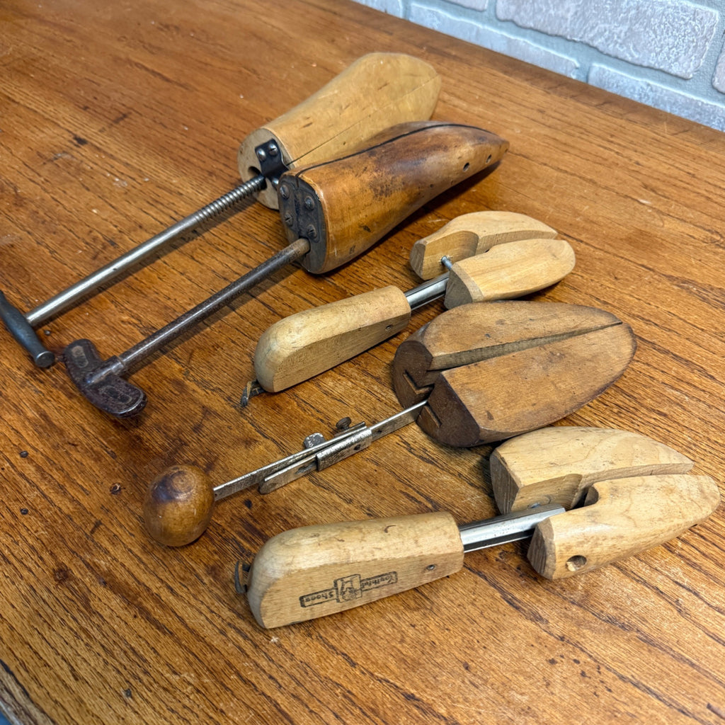 VTG Wooden Shoe Lasts Cobbler Forms Boot & Shoe Stretchers Mixed Lot Antique
