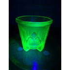 Vintage Hazel Atlas Uranium Rare Green Glass Vaseline Artichoke Measuring Cup