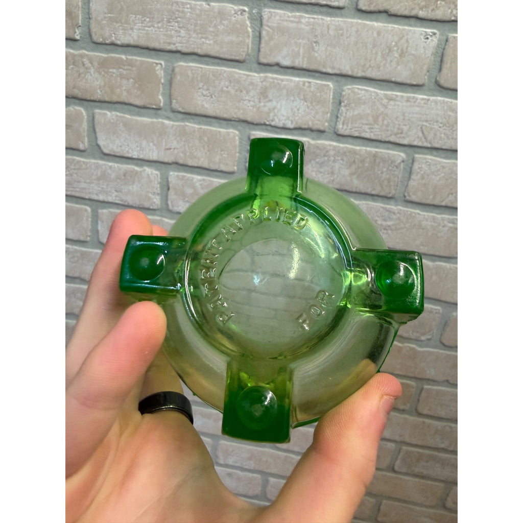 Vintage Hazel Atlas Uranium Rare Green Glass Vaseline Artichoke Measuring Cup