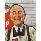 Original 1948 7UP Seven-Up Diecut Advertising Sign Countertop Easel Back 12"