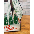 Original 1948 7UP Seven-Up Diecut Advertising Sign Countertop Easel Back 12"
