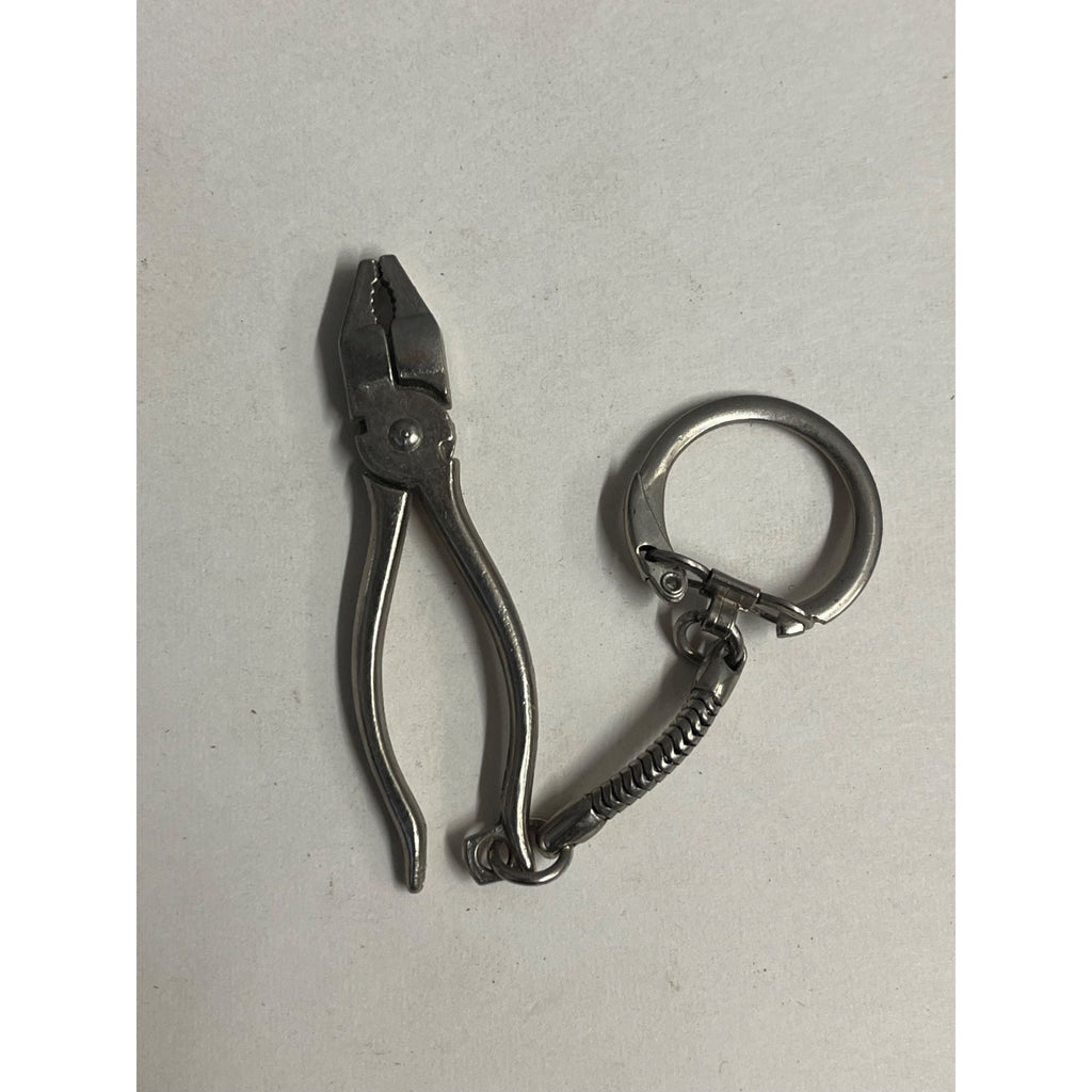 Vintage Miniature Pliers Keychain Tool 2.5" Long Mini Silver-Tone w/ Ring