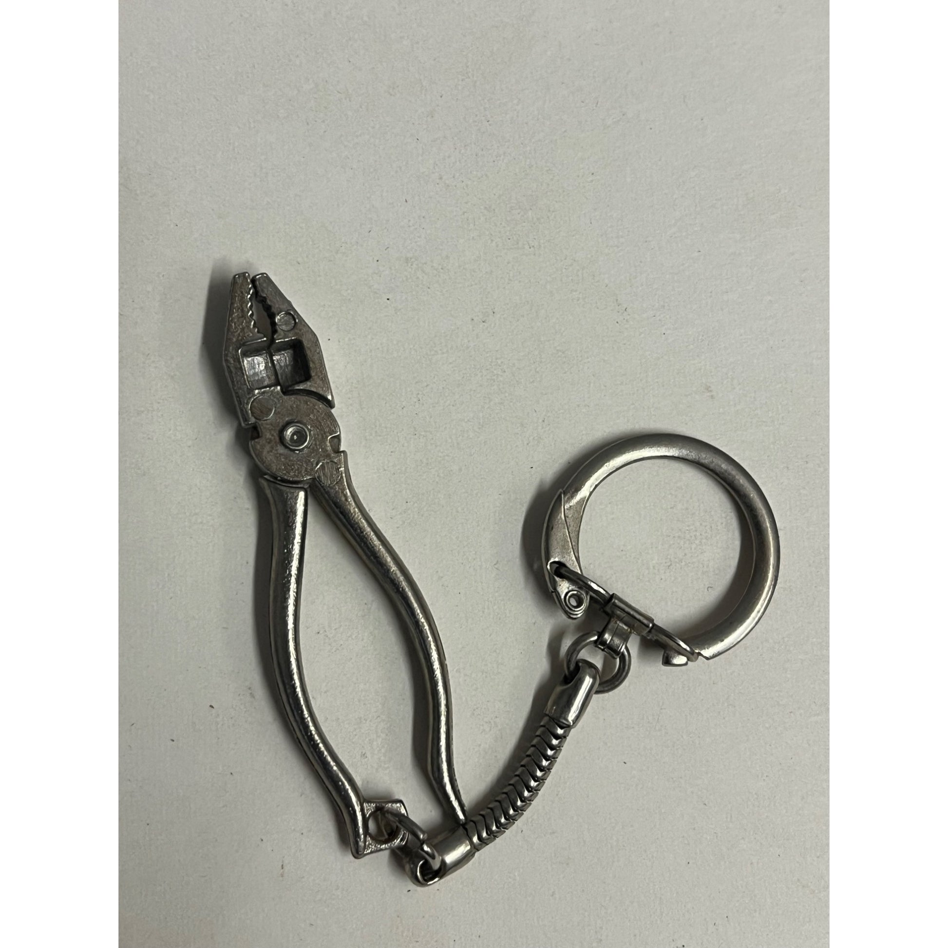 Vintage Miniature Pliers Keychain Tool 2.5" Long Mini Silver-Tone w/ Ring