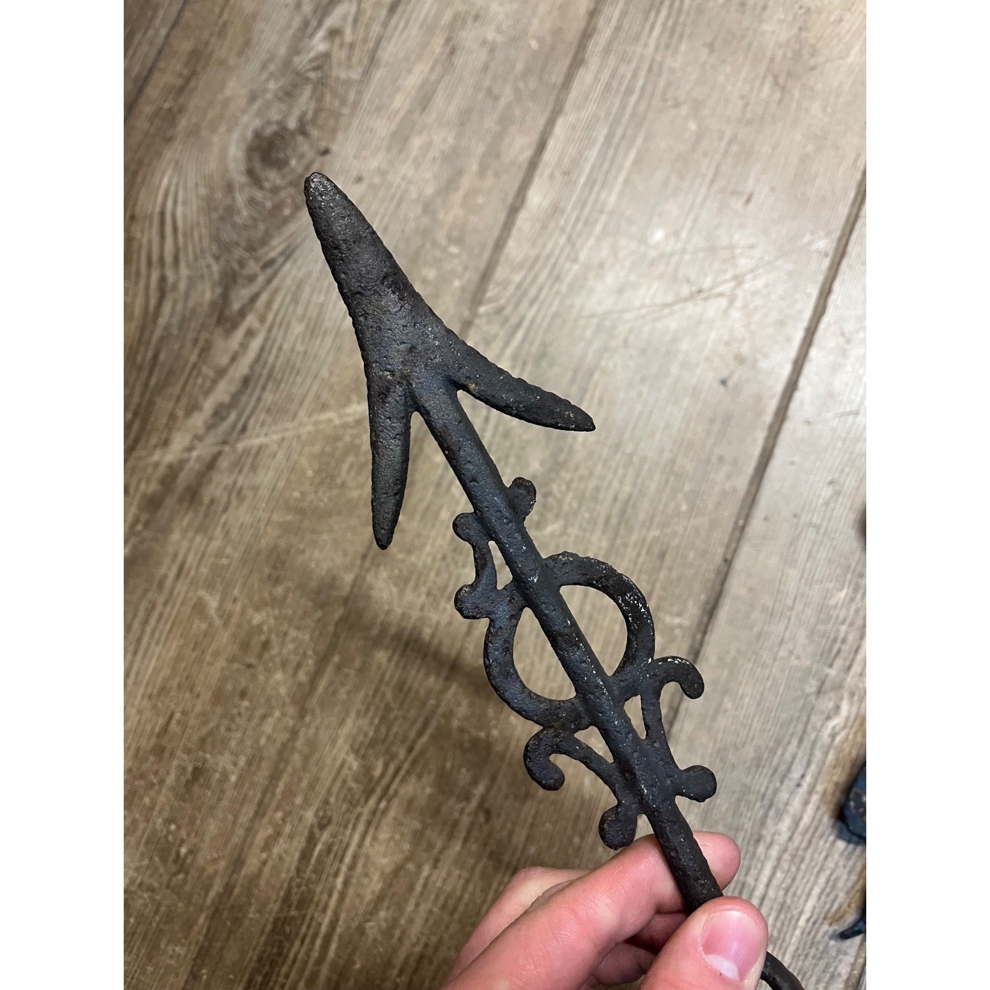 Vintage Antique Wrought Iron Weathervane Weather Vane Arrow Lot 2 Lightning Rod