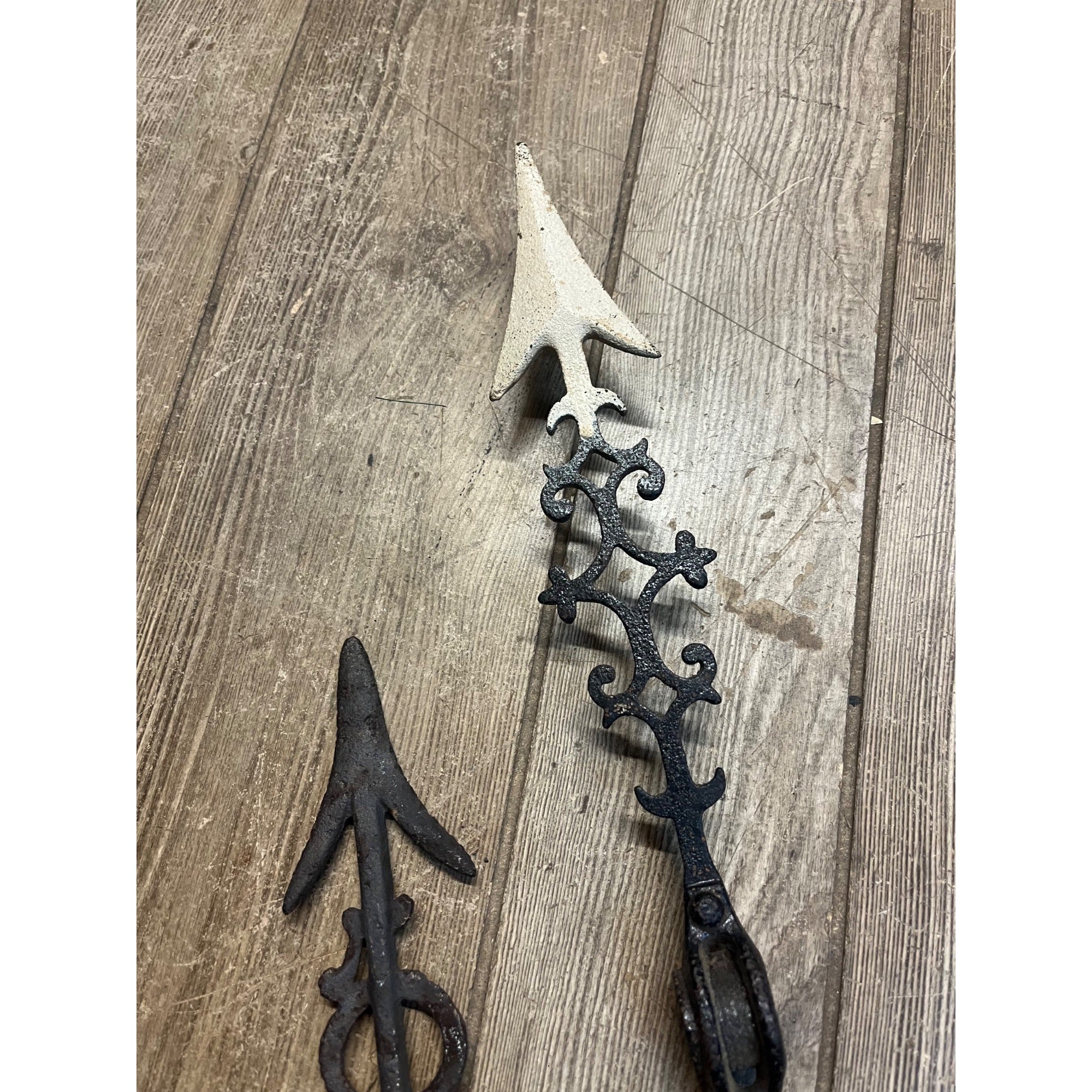 Vintage Antique Wrought Iron Weathervane Weather Vane Arrow Lot 2 Lightning Rod