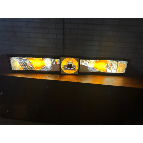 Vintage Miller Genuine Draft MGD Lighted 50" Clock Sign - Works!