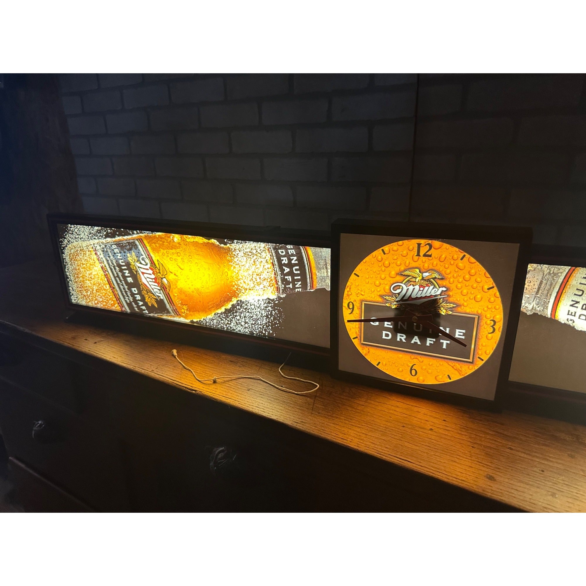 Vintage Miller Genuine Draft MGD Lighted 50" Clock Sign - Works!