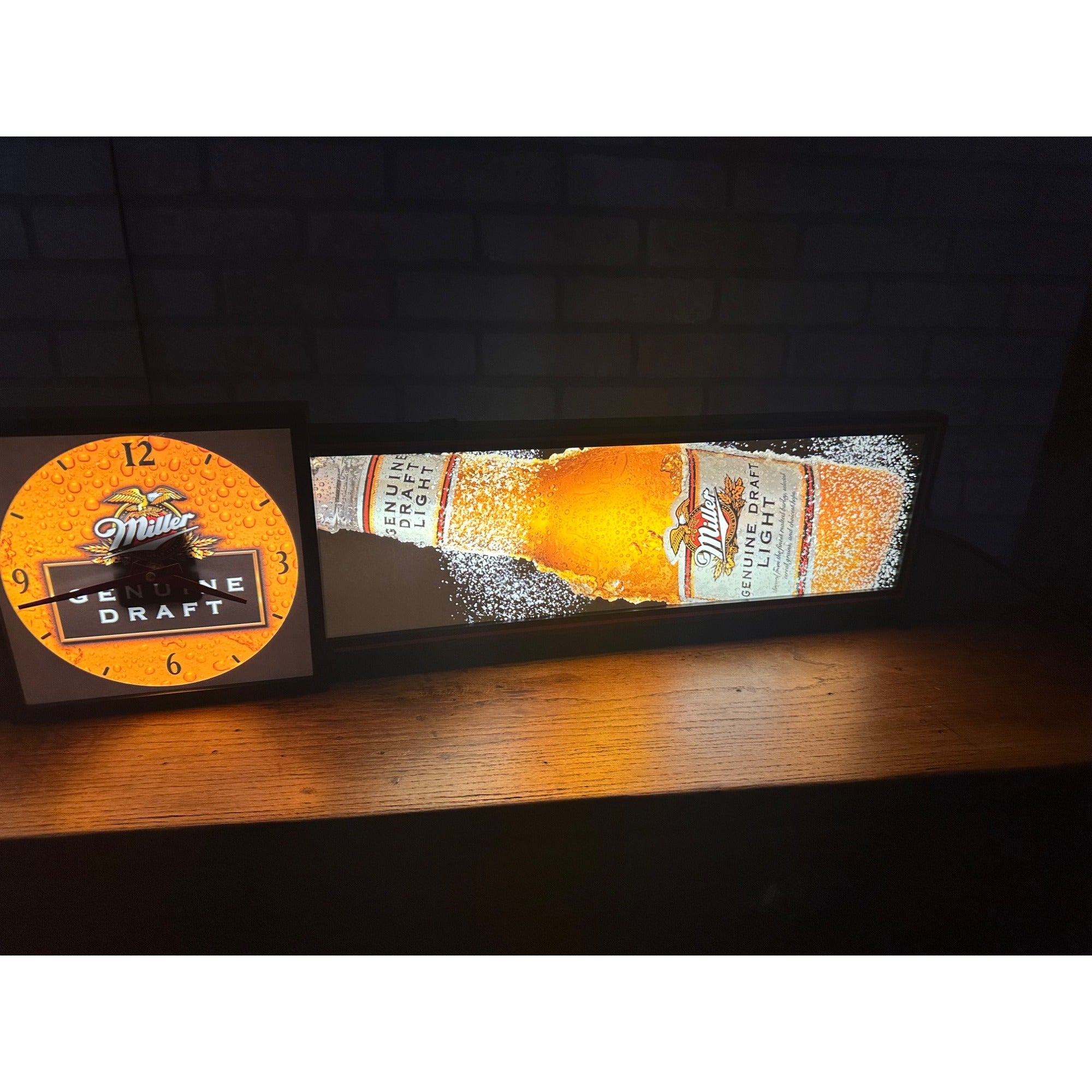 Vintage Miller Genuine Draft MGD Lighted 50" Clock Sign - Works!