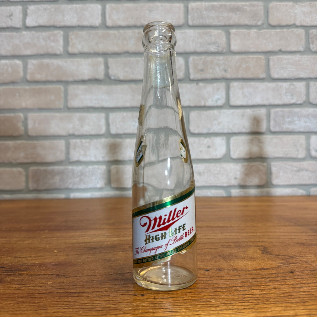 Vintage 7oz 1960s Miller High Life Beer Label Bottle IRTP Milwaukee Wisconsin WI Wis