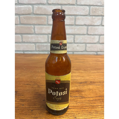 Vintage 1950s Good Old Potosi Export Brew 12 Oz Paper Label Beer Bottle