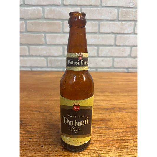 Vintage 1950s Good Old Potosi Export Brew 12 Oz Paper Label Beer Bottle