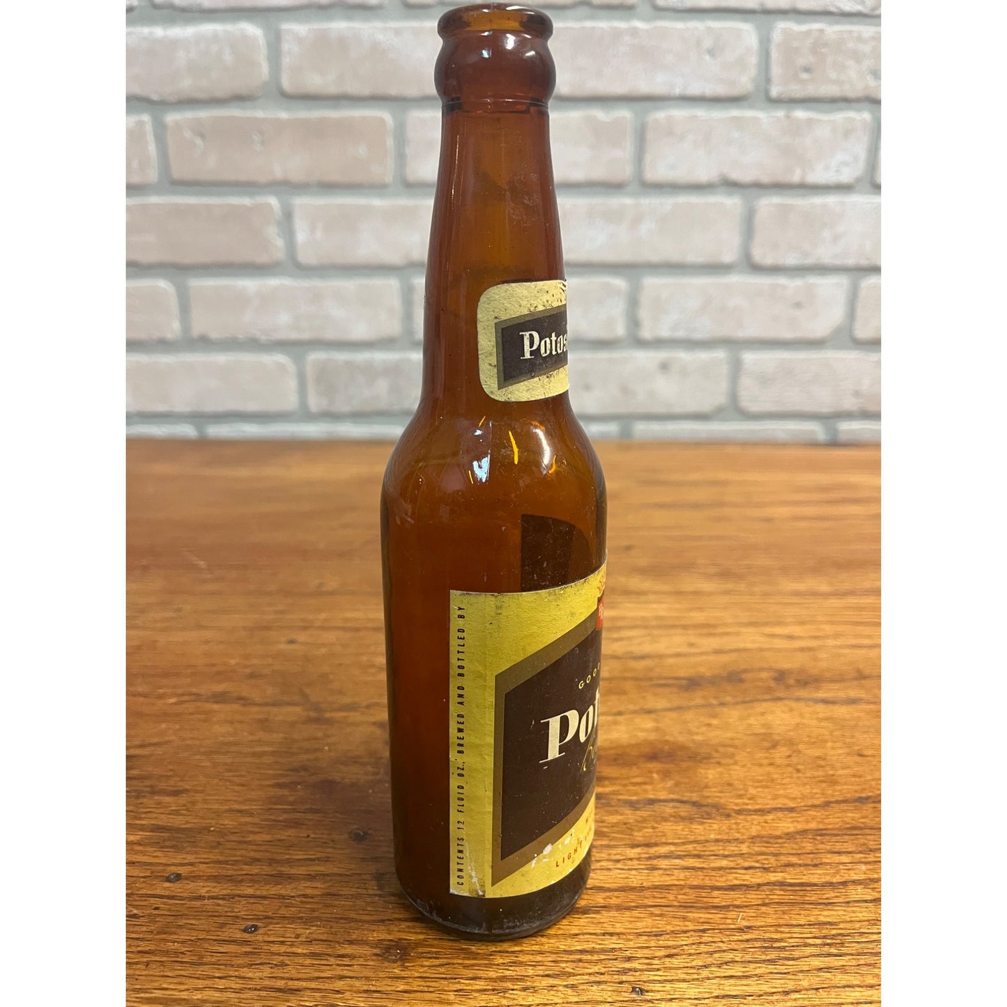 Vintage 1950s Good Old Potosi Export Brew 12 Oz Paper Label Beer Bottle